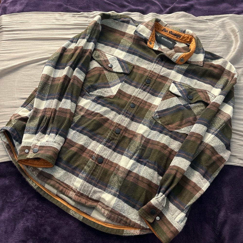 Woman’s Plaid Shirt - Green, Brown, and Cream